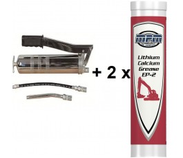 Vetspuit handbediend compleet + 2 x vetpatroon met lithium calcium grease Ep2 smeervet