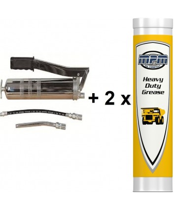 Vetspuit handbediend compleet + 2 x Vetpatroon met heavy duty grease smeervet 