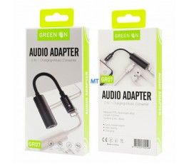 Green on 2 in 1 adapter audio + opladen